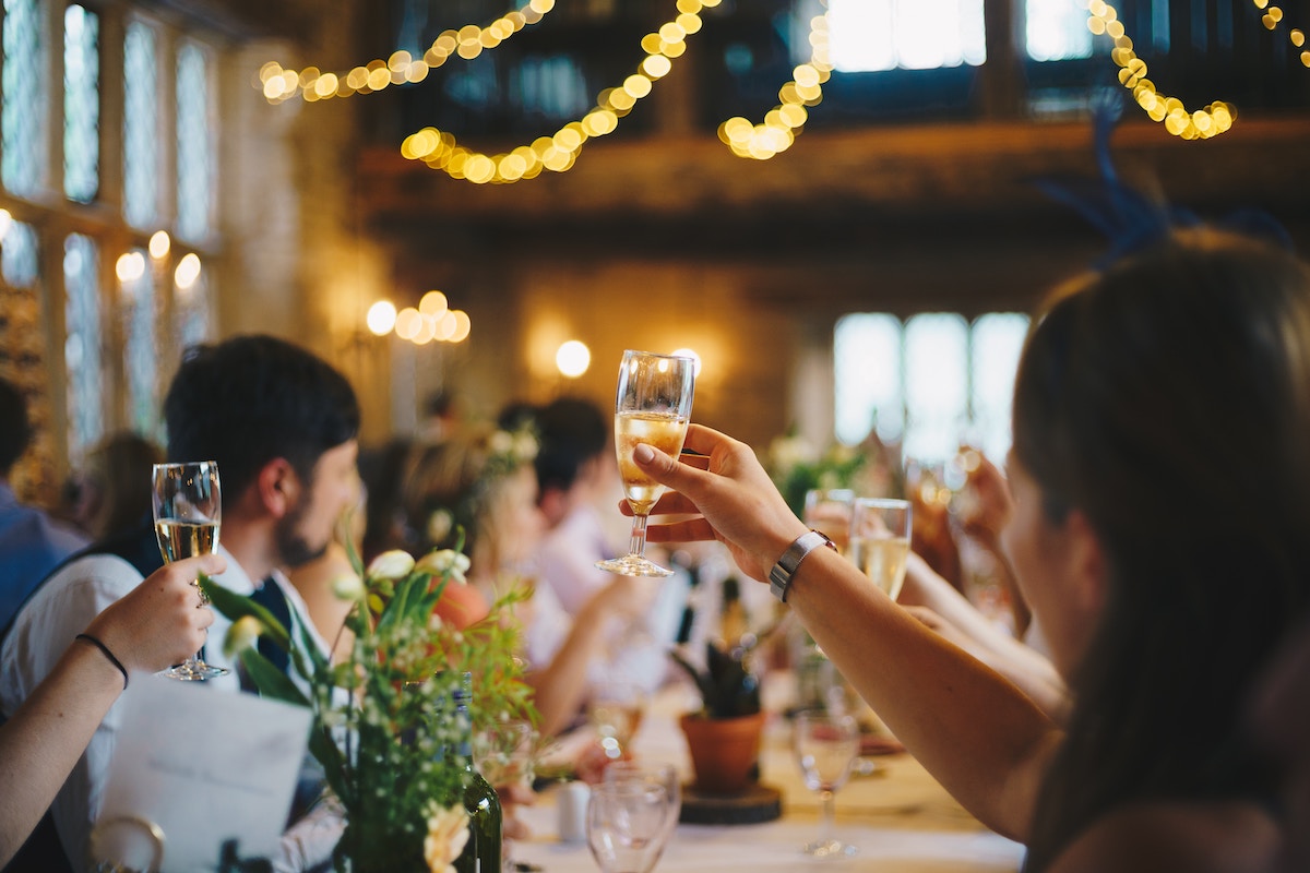 people doing a toast at an event