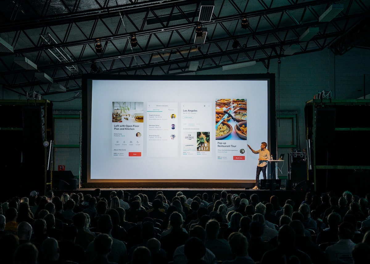 a presentation at an event